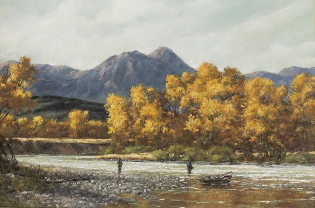 Appraisal: Fly Fishing signed lower left oil on board by in