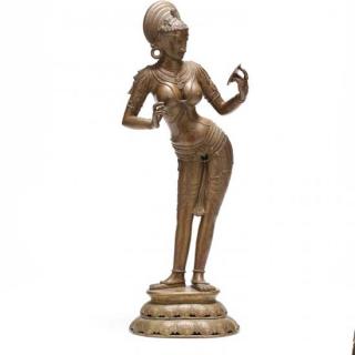 Appraisal: Chola Style Statue of a Hindu Diety Holding a Mirror