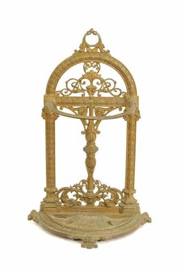 Appraisal: A Victorian cast iron stick stand with later gilt decoration