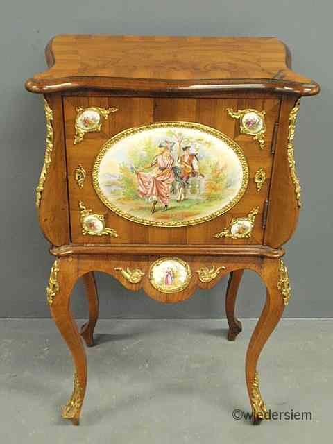 Appraisal: French Louis XVI style walnut veneered cabinet th c with