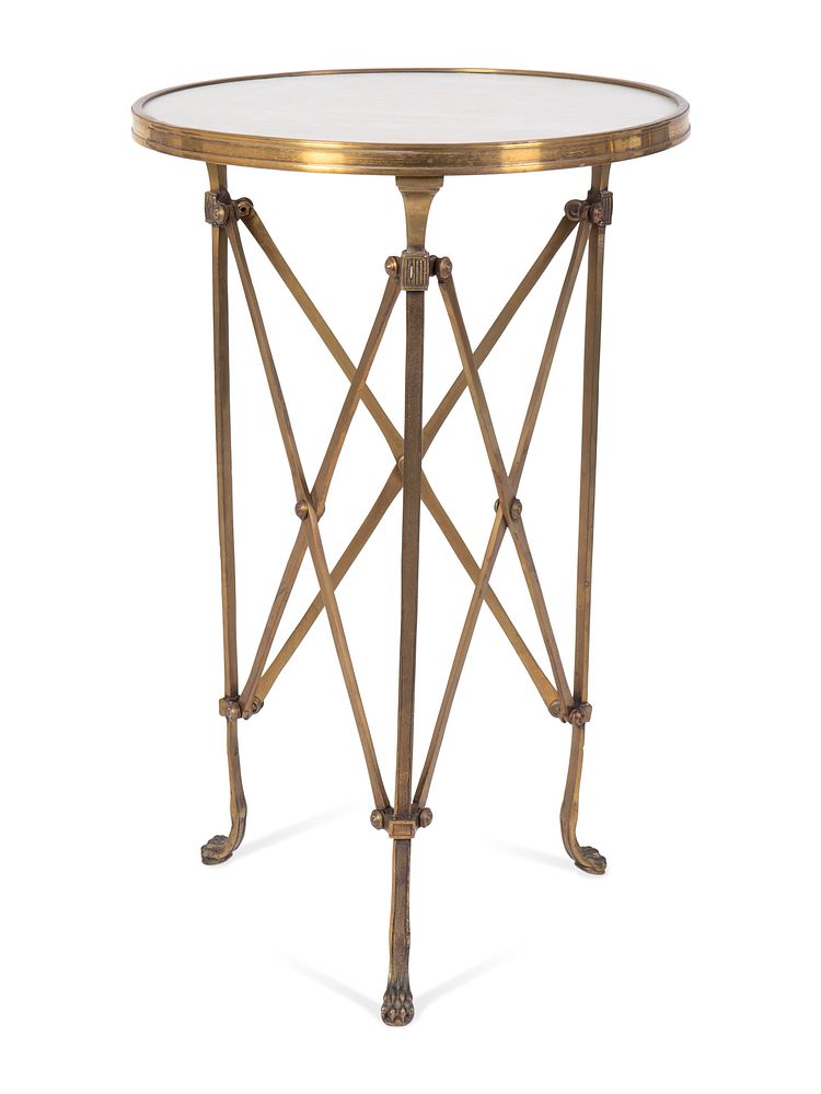 Appraisal: A Directoire Style Gilt Bronze and White Marble Gueridon Height