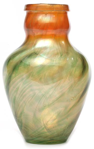 Appraisal: A Tiffany Favrile paperweight glass vase circa inscribed L C