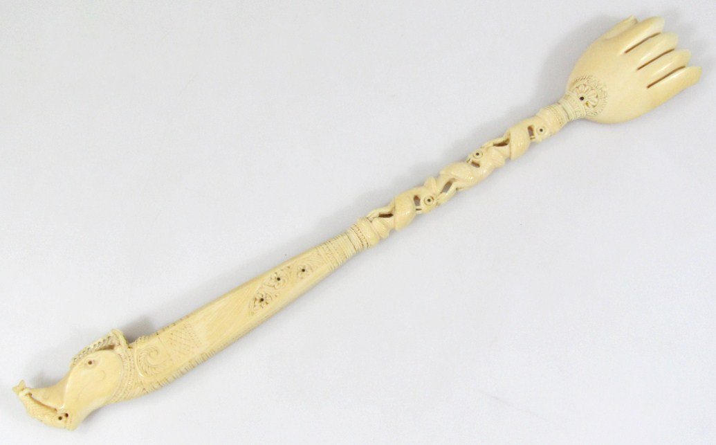 Appraisal: An early thC African tribal ivory arm sceptre with hand