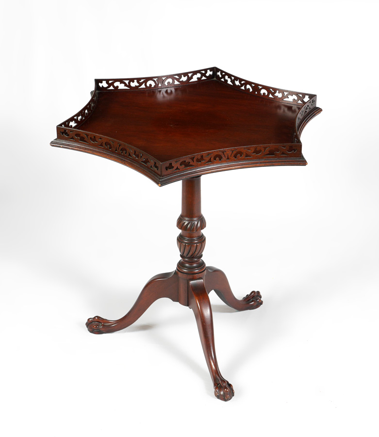 Appraisal: LAMMERT'S SCALLOPED HEXAGON OCCASIONAL TABLE sides top with shaped sides