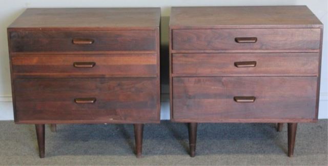 Appraisal: Pair Midcentury Teak Nightstands From a Long Island estate Dimensions