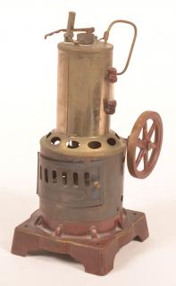 Appraisal: Weeden Vertical Steam Engine Toy Nickeled tin and cast iron