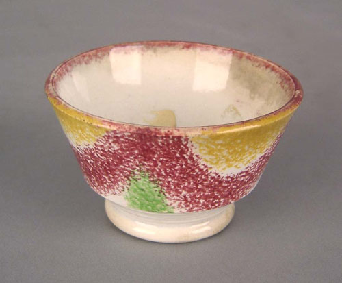 Appraisal: Red yellow and green rainbow spatter miniature drape cup th