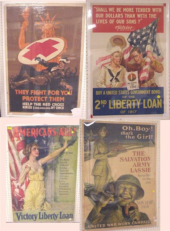 Appraisal: American's All original American WWI poster illustrated by Howard Chandler