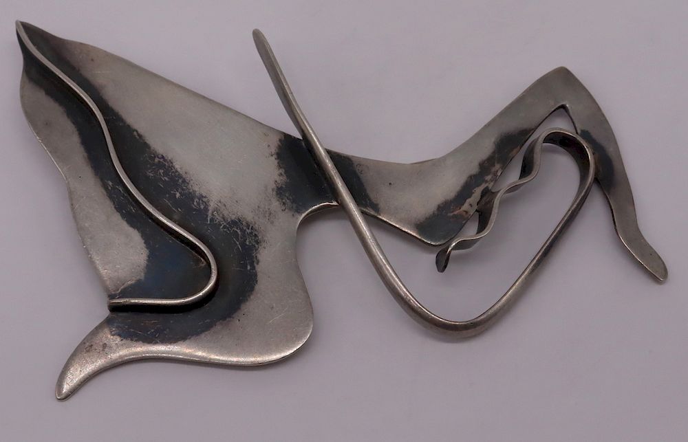 Appraisal: JEWELRY Modernist Ed Weiner Sterling Brooch Modernist Ed Weiner sterling