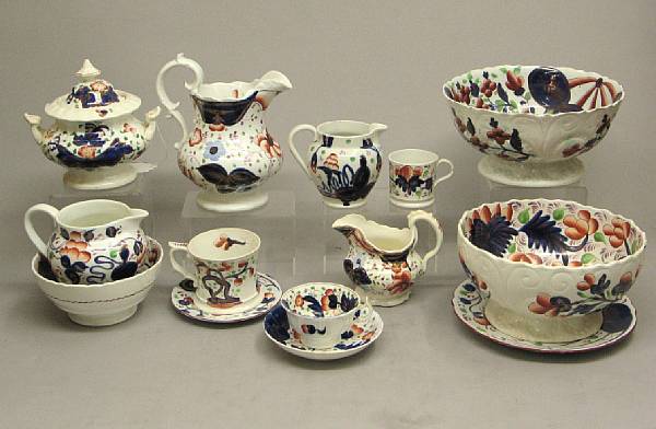 Appraisal: Fourteen pieces of Staffordshire 'Gaudy Dutch' pottery th century Each