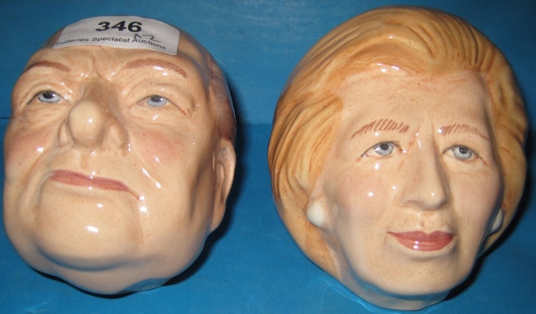 Appraisal: Bairstow Manor Paperweights Winston Churchill And Maggie Thatcher