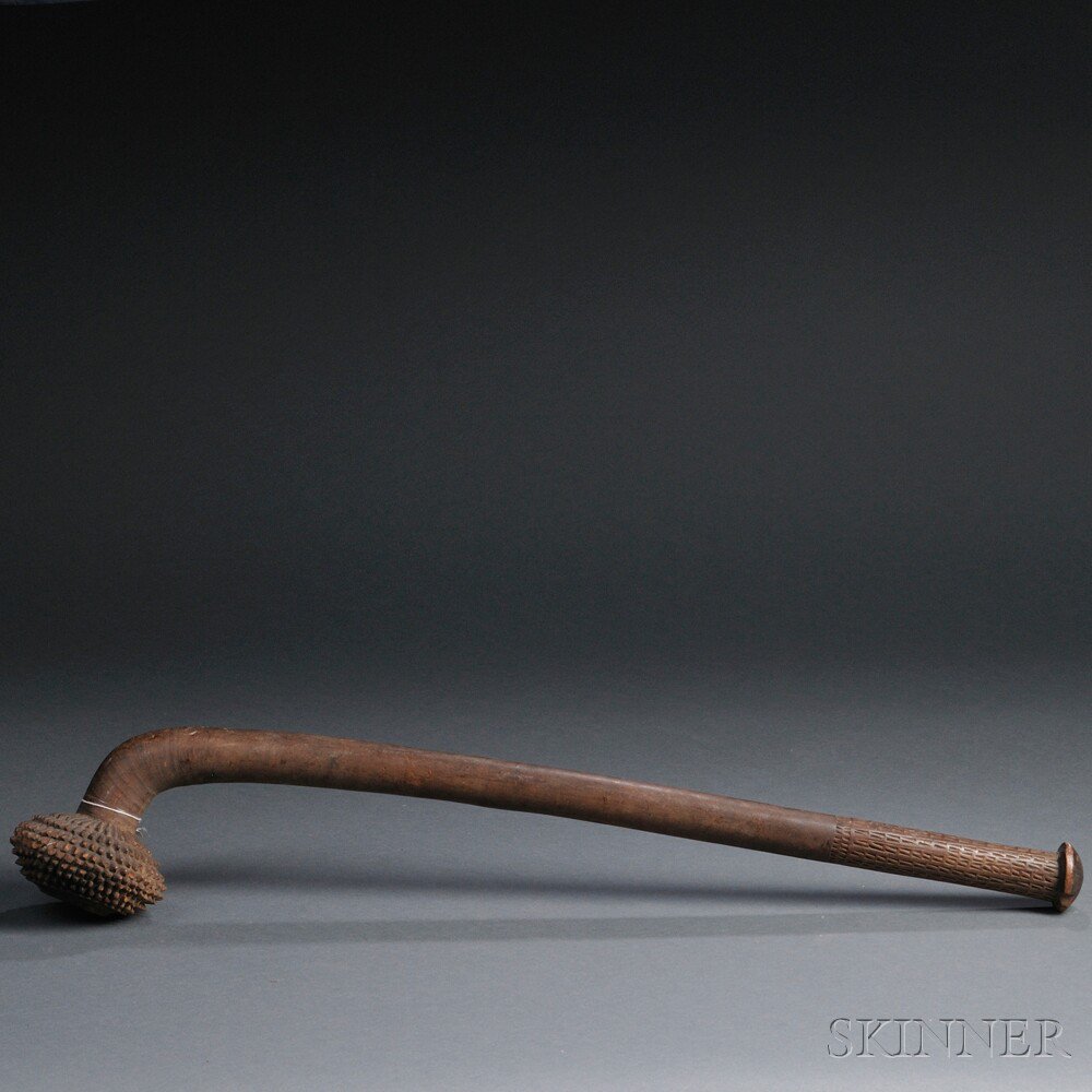 Appraisal: Fiji Island Carved Wood Club Totokia missing the spike lg