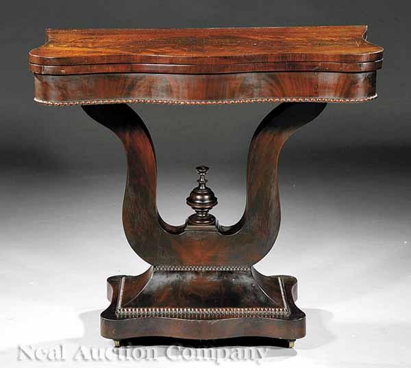 Appraisal: An American Late Classical Mahogany Games Table mid- th c