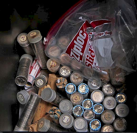 Appraisal: Unc Nickels Approx rolls of unc nickels and assorted pennies