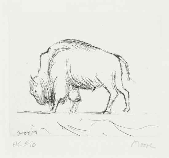 Appraisal: Henry Moore - Bison C etching signed and numbered HC