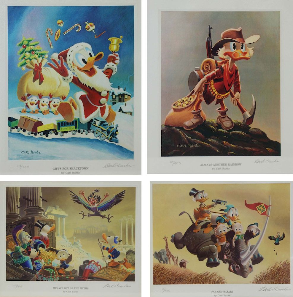 Appraisal: CARL BARKS AMERICAN - Grouping of Four Lithographs To Include