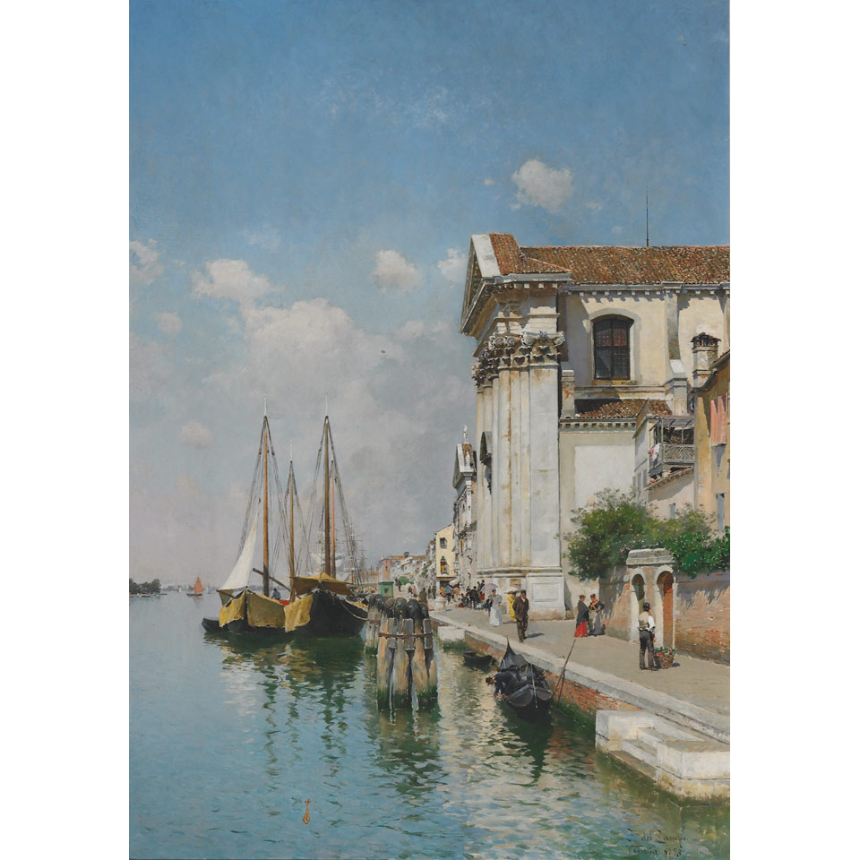 Appraisal: Federico Del Campo - Peruvian A VENETIAN CANAL WITH SANTA