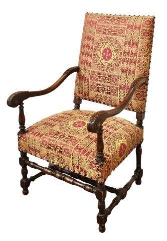 Appraisal: French Louis XIII style fauteuil armchair th c having a