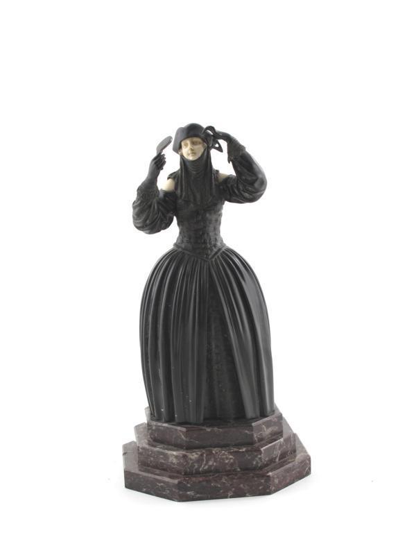 Appraisal: Venetian Lady a bronze and ivory figure cast from a