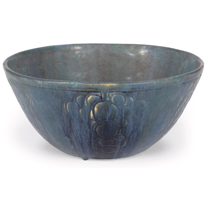 Appraisal: Byrdcliffe bowl large form covered in a blue drip glaze