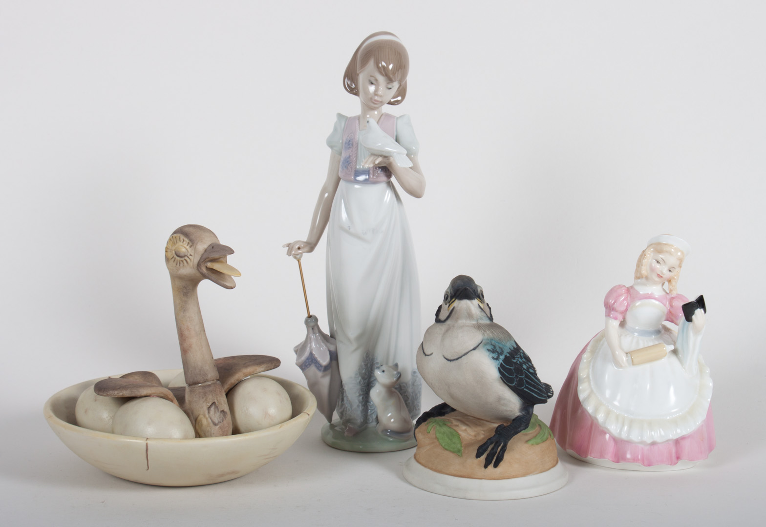 Appraisal: Boehm Royal Doulton Lladro figures including Boehm Baby Blue Jay