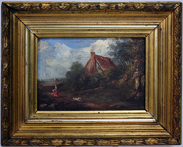 Appraisal: SHEPPARD TH CENTURY ENGLISH SCHOOLA decorative countryside cottage scene together