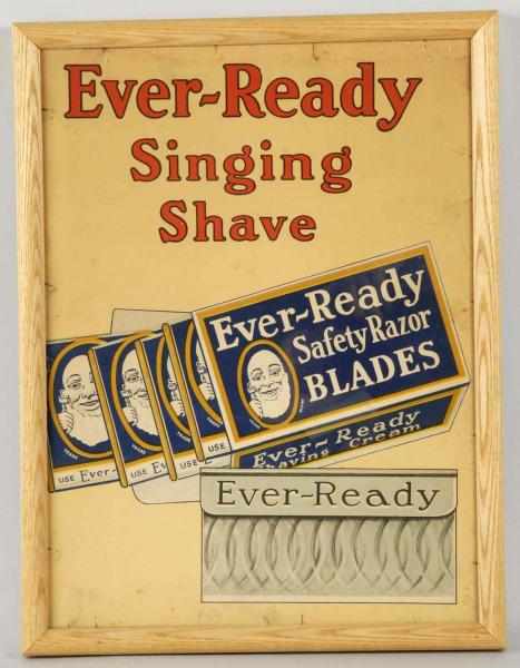 Appraisal: Framed Ever-Ready Shaving Advertising Sign Description Cardboard Nice image of