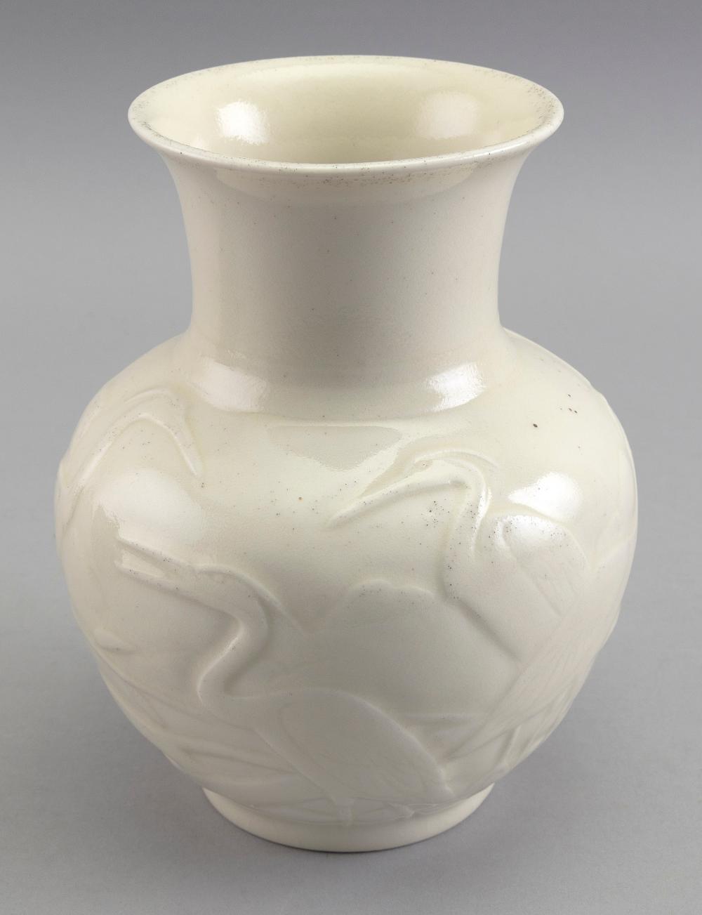 Appraisal: ROOKWOOD POTTERY OFF-WHITE GLAZE VASE CIRCA HEIGHT ROOKWOOD POTTERY OFF-WHITE