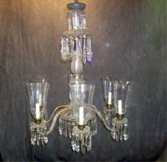 Appraisal: Victorian Cut Glass Chandelier Dimensions diameter x Estimate -