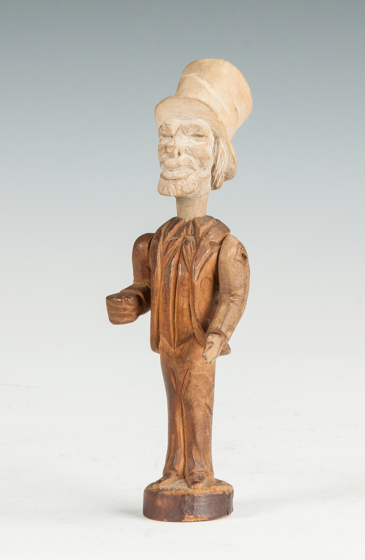 Appraisal: Folk Art Carved Wood Figure of Uncle Sam Pipe Holder