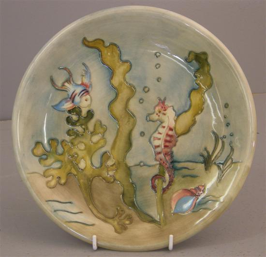 Appraisal: Moorcroft plate decorated with sea horses signed and impressed marks