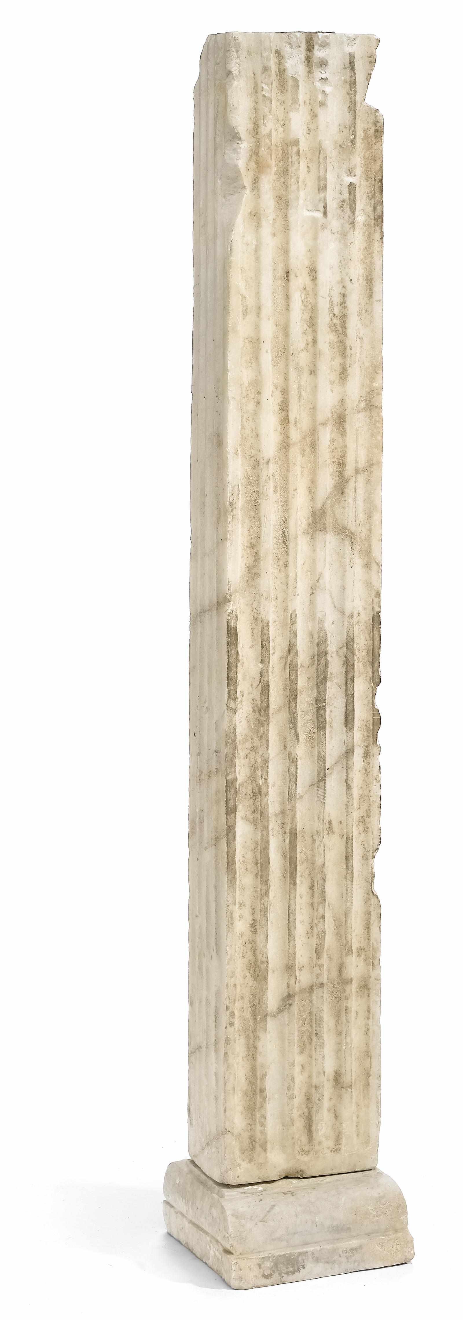 Appraisal: A carved marble pilaster th th century overall height in