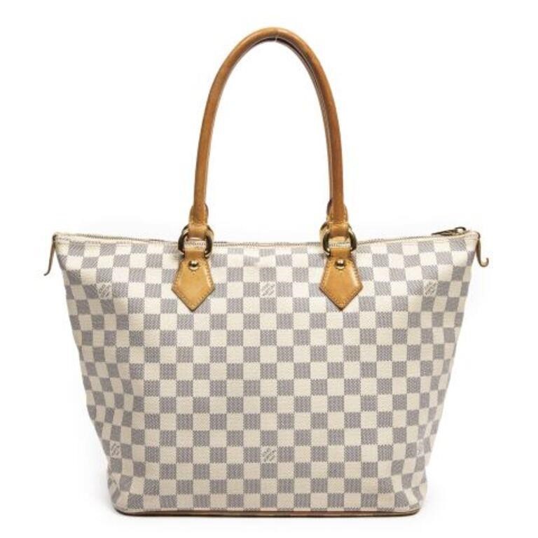 Appraisal: Louis Vuitton Saleya shoulder bag in Damier Azur coated canvas