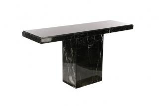 Appraisal: Modern Italian Black Marble Top Console Table Italian mid th