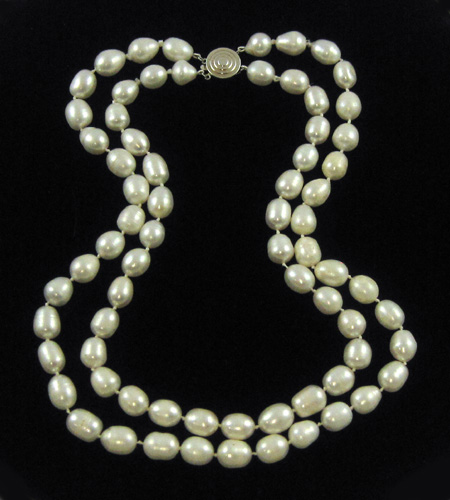 Appraisal: CHOKER LENGTH DOUBLE STRAND PEARL NECKLACE - inches in length