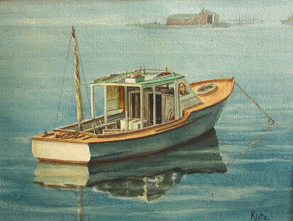 Appraisal: L Edmund Klotz American th Century Boat anchored in calm