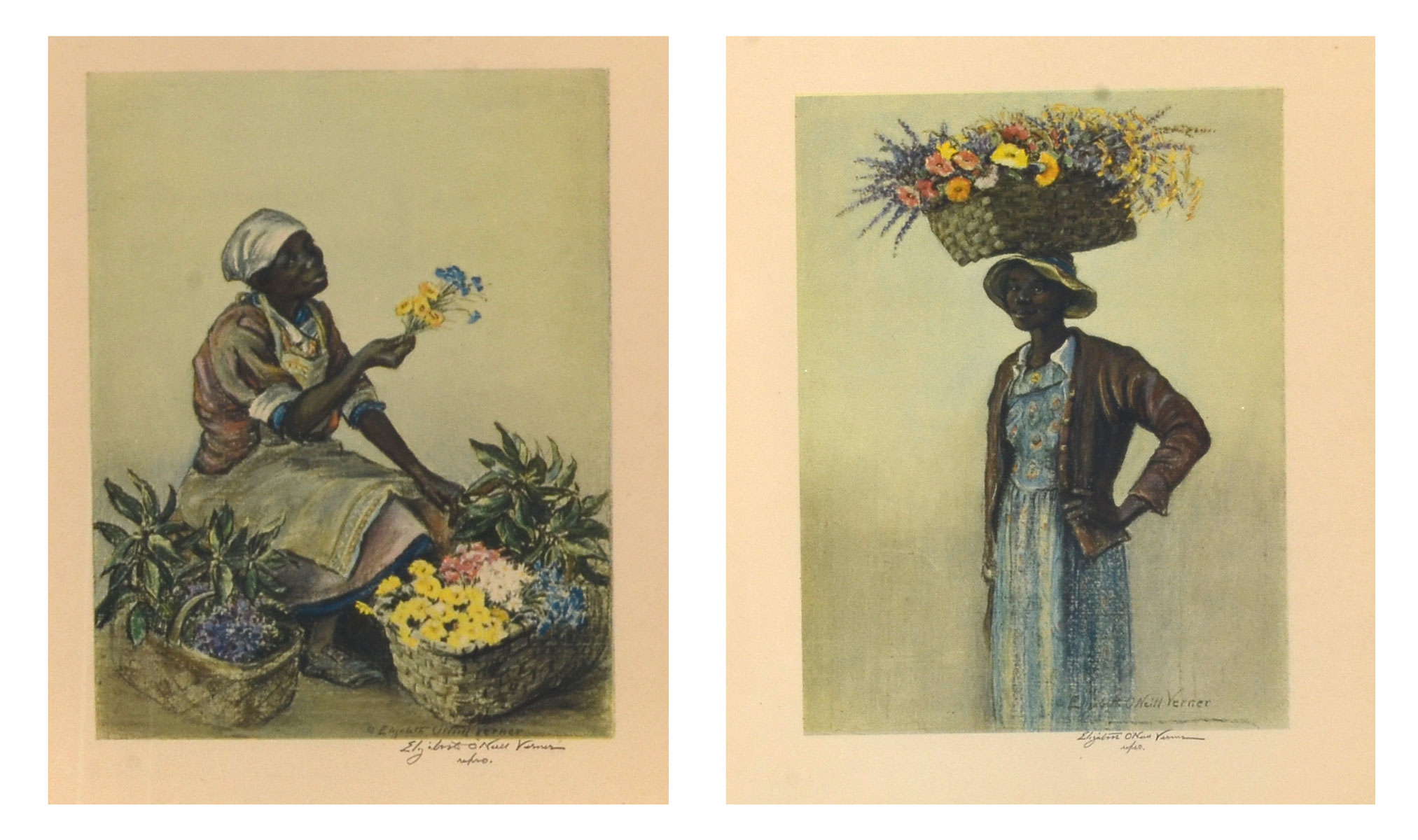 Appraisal: O'NEILL VERNER Elizabeth American - Two Offset Lithographs Depicts a