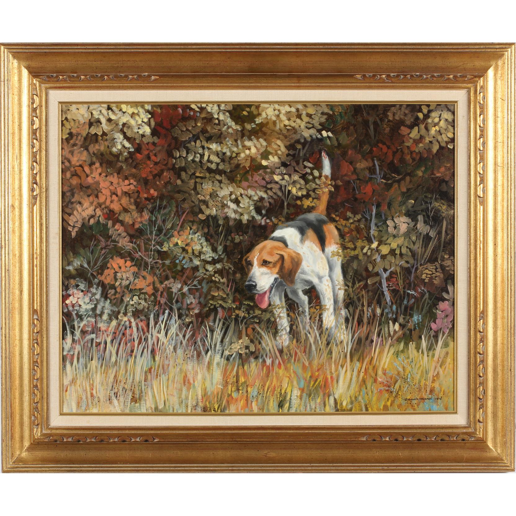 Appraisal: Claudia Coleman NC A Trusty Beagle oil on canvas signed