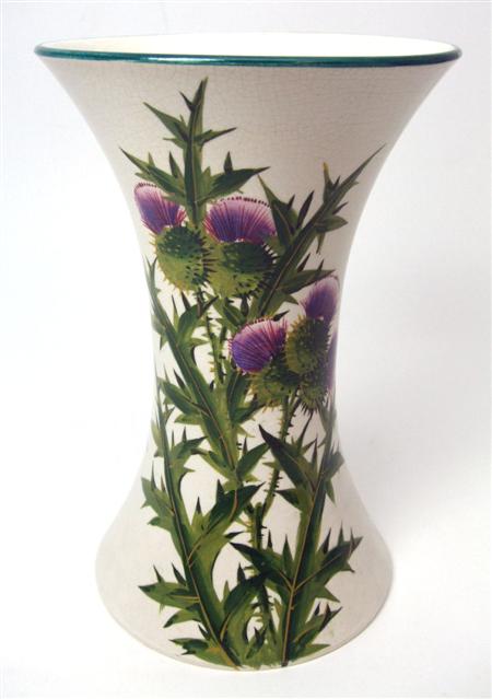 Appraisal: WEMYSS LARGE BEAKER VASE EARLY TH CENTURY decorated with thistles