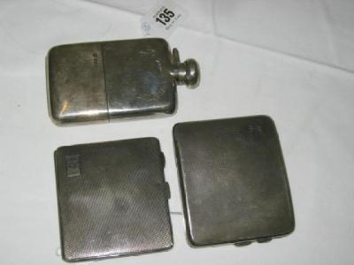 Appraisal: A HIP FLASK of rounded oblong form with hinged screw