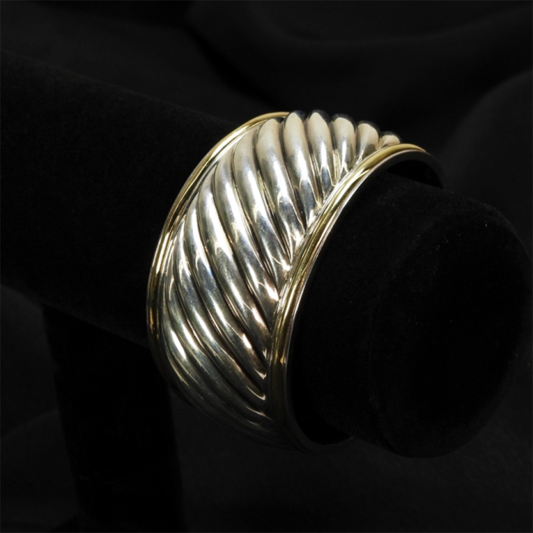 Appraisal: DAVID YURMAN K GOLD STERLING CUFF BRACELET Thick Sterling silver