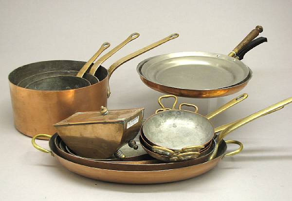 Appraisal: second half th century Comprising three graduated sauce pans marked