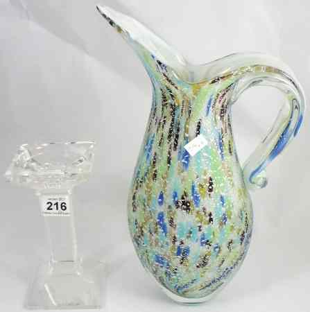 Appraisal: Large Glass Square Candle Holder Height cm and a Murano