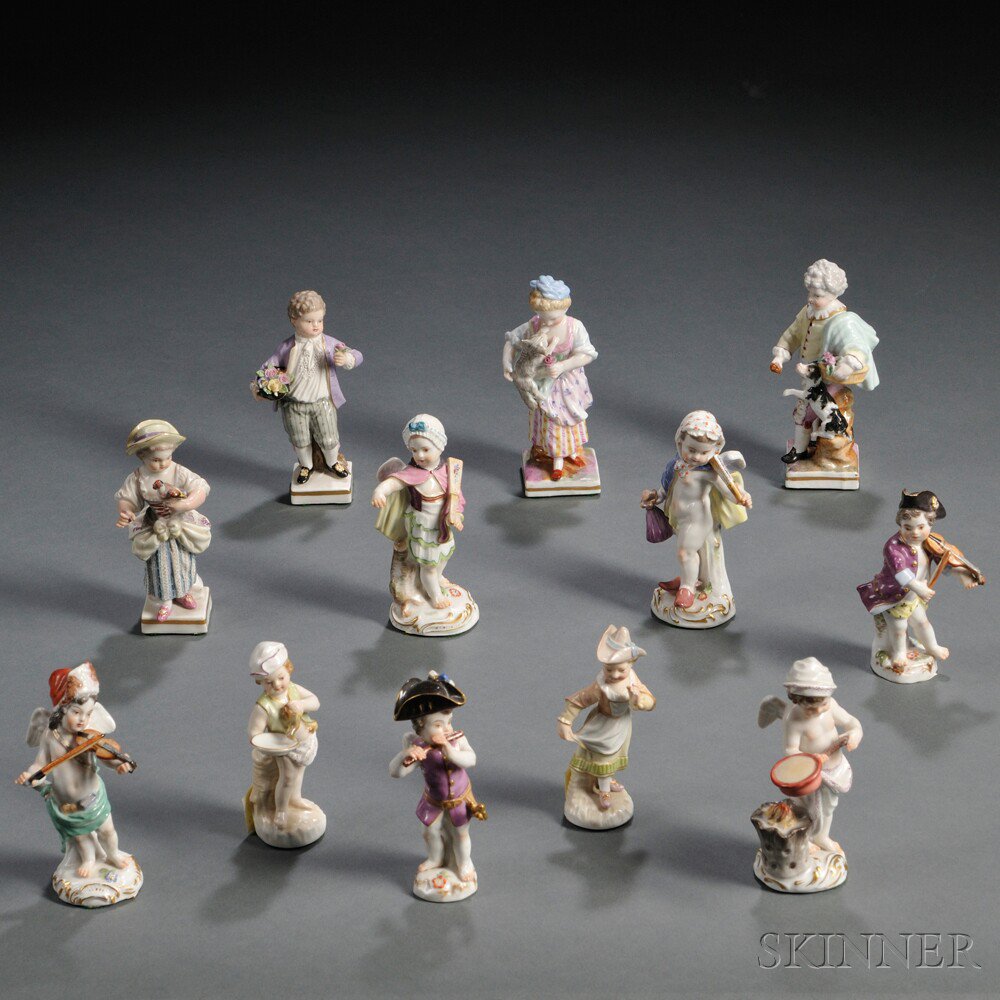 Appraisal: Twelve German Porcelain Figures late th early th century ten