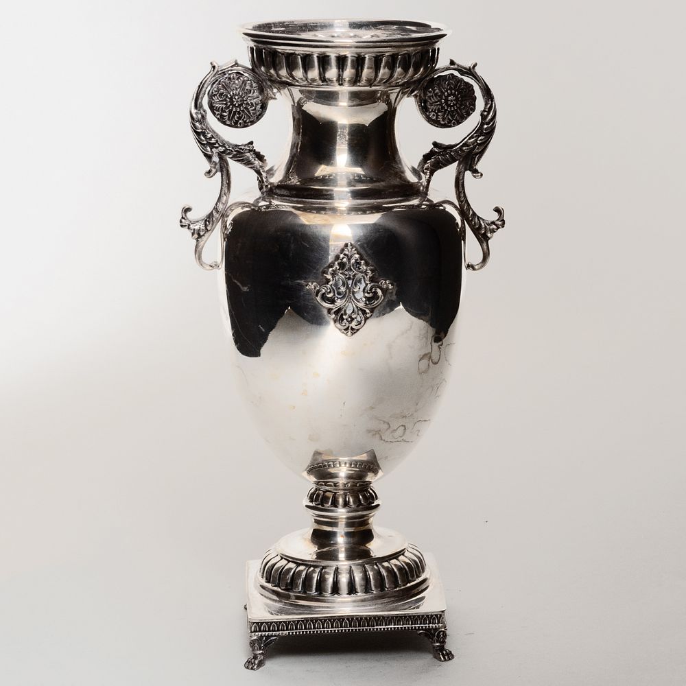 Appraisal: Persian Silver Two Handled Vase Marked ' ' in high