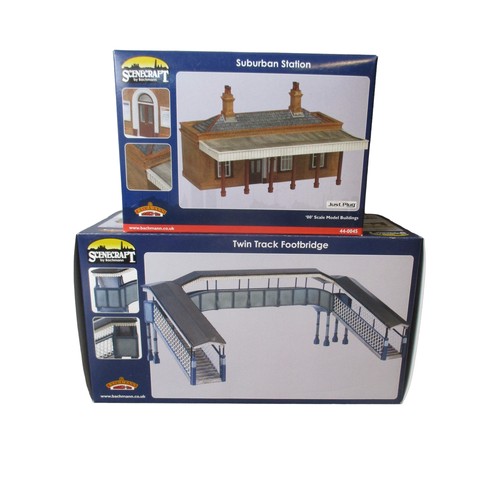 Appraisal: New boxed Bachmann oo gauge railway buildings Twin Track Footbridge