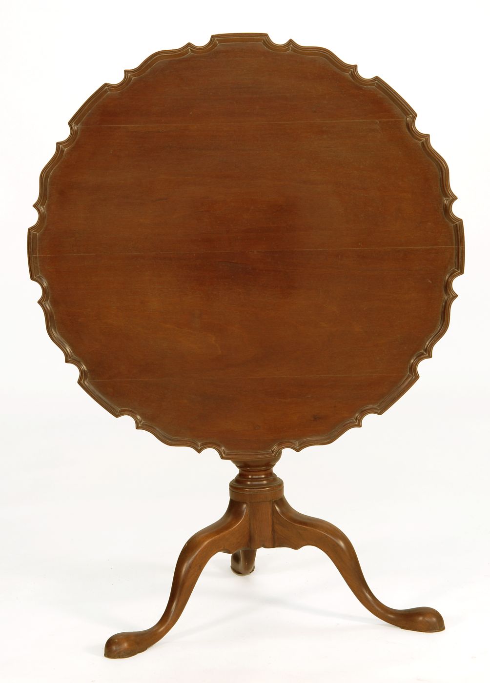 Appraisal: ANTIQUE AMERICAN TILT-TOP TABLE Circa In mahogany with piecrust top