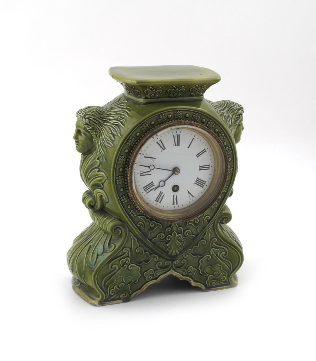 Appraisal: A Lear Pottery Aesthetic Movement mantle clock