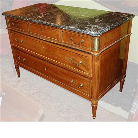 Appraisal: Louis XVI Gilt-Bronze Mounted Mahogany Commode Estimate -