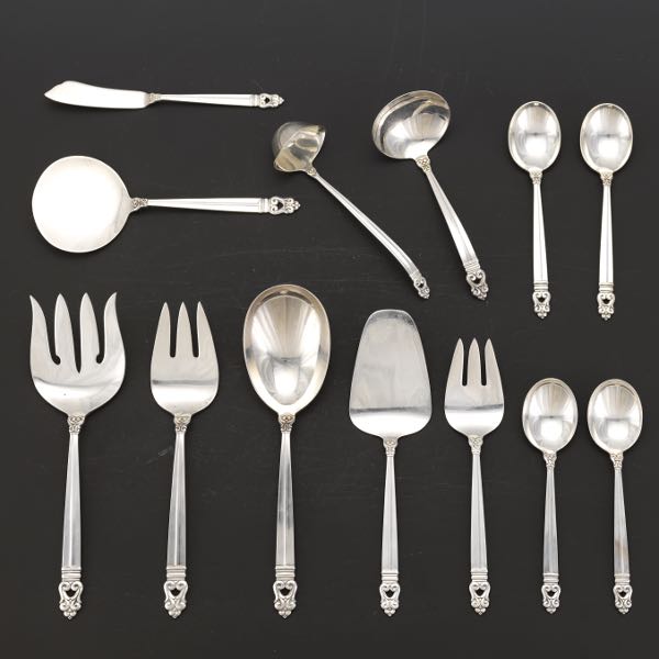 Appraisal: INTERNATIONAL STERLING ROYAL DANISH FLATWARE PIECES Including soup spoons solid